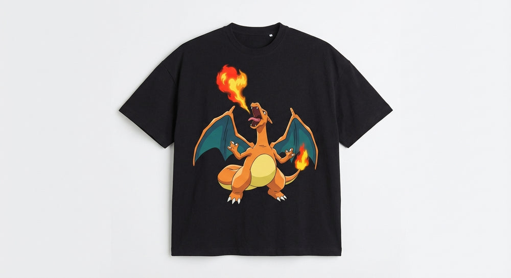 Charizard Black Flatlay Front