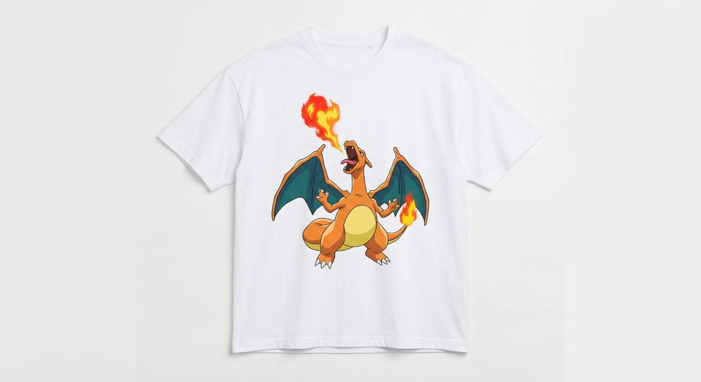 Charizard White Flatlay Front